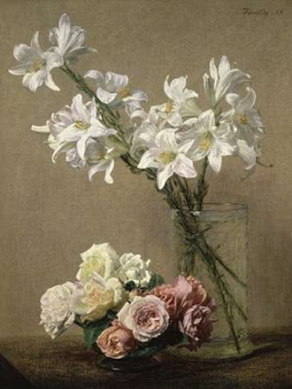 Lilies in a Vase Poster Print by Henri Fantin-Latour - Item # VARPDX282022